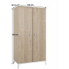 Armoire enfant contemporaine 2 portes chêne clair Manuella