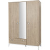 Armoire enfant contemporaine 3 portes chêne clair Manuella