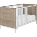 Lit bébé évolutif contemporain chêne clair Manuella