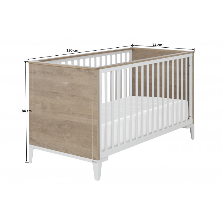 Lit Bebe Evolutif Contemporain Chene Clair Manuella Matelpro Lit Bebe Evolutif Contemporain Chene Clair Manuella Matelpro