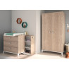 Armoire enfant contemporaine 2 portes chêne clair Manuella