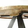 Table à manger industrielle en bois massif Ø120 cm Zéline