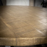 Table à manger industrielle en bois massif Ø120 cm Zéline
