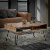 Table de salon industrielle en acacia massif Youna