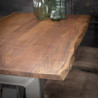 Table de bar vintage en bois massif avec piétement en acier Charlotte