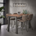 Table haute industrielle en acacia massif naturel 147 cm Marjorie