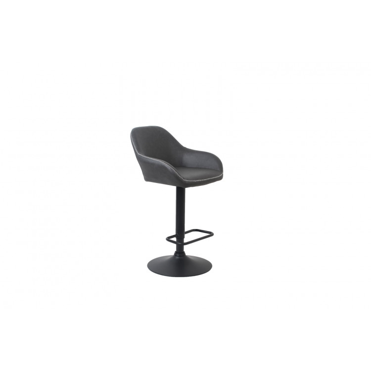 Tabouret de bar moderne en PU gris Lucie