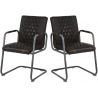 Lot de 2 chaises vintage en PU avec accoudoirs Emilie