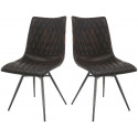 Lot de 2 chaises vintage en PU Emiliano