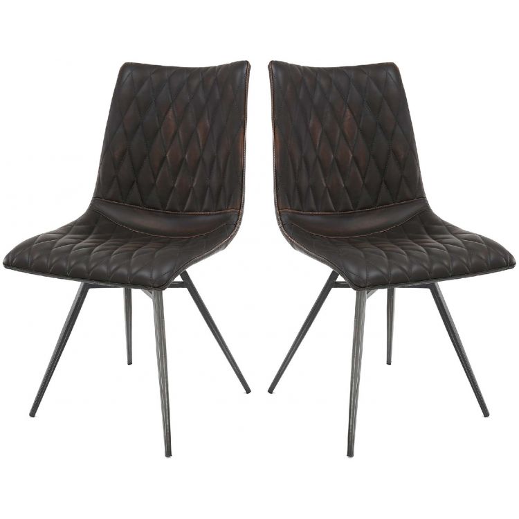 Lot de 2 chaises vintage en PU Emiliano