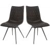 Lot de 2 chaises vintage en PU Emiliano