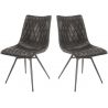 Lot de 2 chaises vintage en PU Emiliano