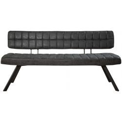 Banc vintage en PU noir Emile
