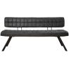 Banc vintage en PU noir 150 cm Emile