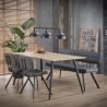 Banc vintage en PU noir 150 cm Emile