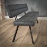 Banc vintage en PU noir 150 cm Emile