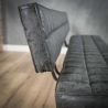 Banc vintage en PU noir 150 cm Emile