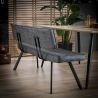 Banc vintage en PU noir 150 cm Emile