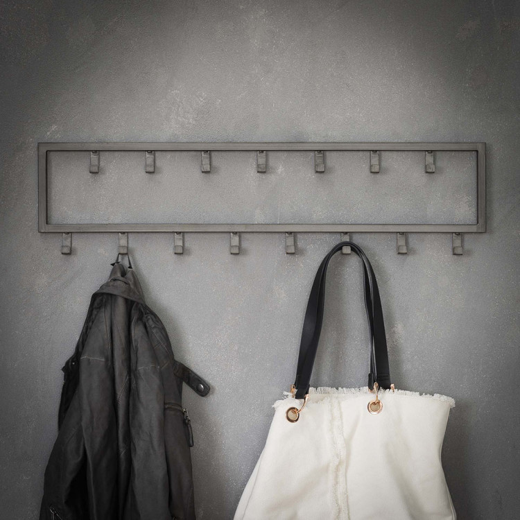 Porte-manteau Industriel XXL Avec 12 Crochets Et Banc à Chaussures Pour Entrée - Maison