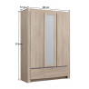 Armoire contemporaine chêne clair Magdalena