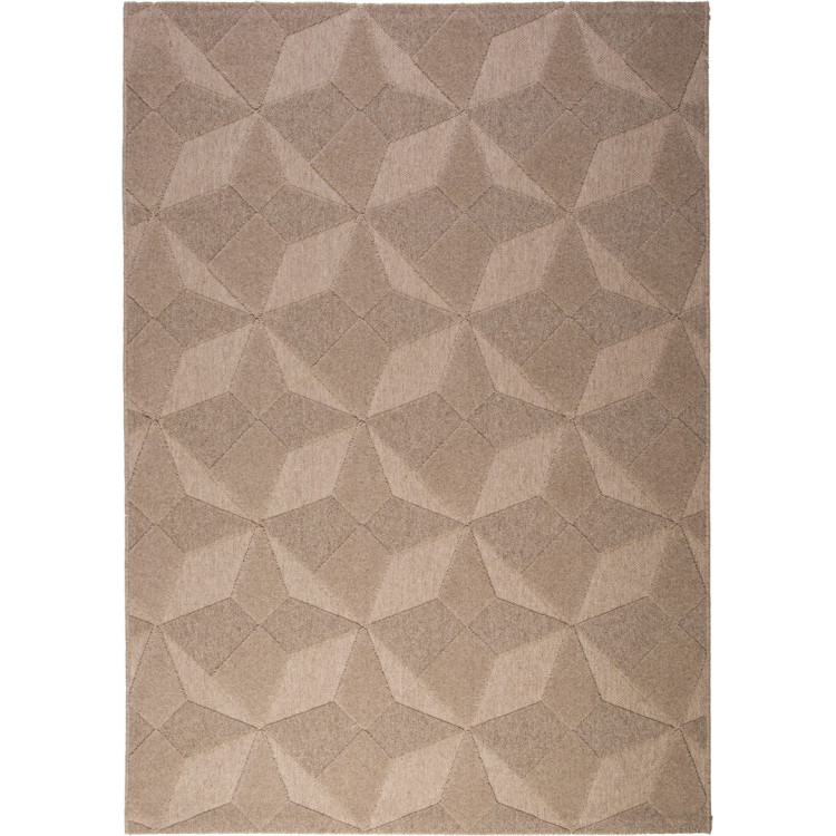 Tapis sable en laine effet 3D géométrique Penly