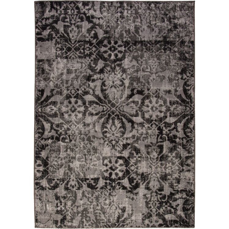 Tapis vintage gris rectangulaire intérieur et extérieur Duba