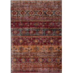Tapis rayé intérieur et extérieur rouge Balve