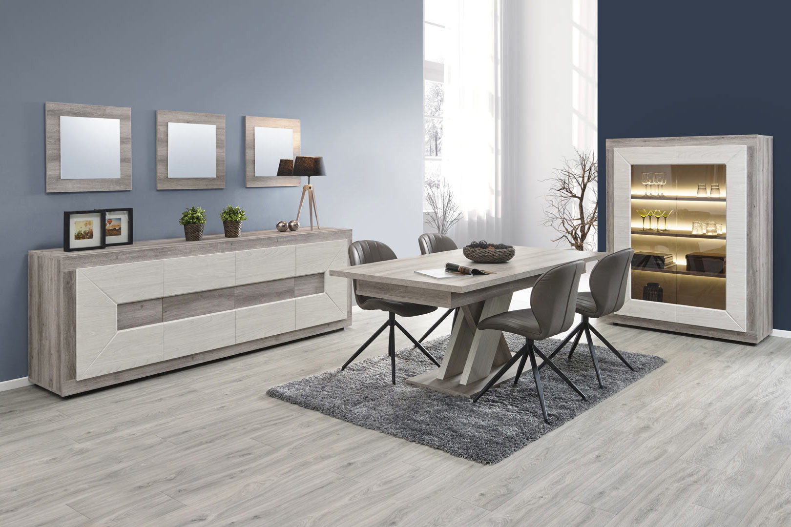 Buffet/bahut moderne chêne clair Romain | Matelpro