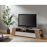 Meuble TV scandinave chêne clair/blanc Astrid