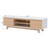 Meuble TV scandinave chêne clair/blanc Helga