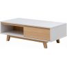 Table basse scandinave chêne clair/blanc Helga