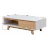 Table basse scandinave chêne clair/blanc Helga