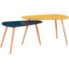 Tables basses scandinaves moutarde/bleu foncé Amanda