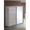 Armoire adulte contemporaine 220 cm chêne clair Amandine II