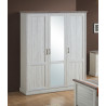 Armoire contemporaine 3 portes chêne clair/marron Solange