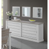Buffet/bahut contemporain portes coulissantes coloris chêne clair/brun Adena