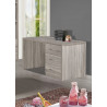 Bureau contemporain chêne sonoma gris Carine