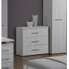 Commode contemporaine 3 tiroirs coloris chêne clair Karina