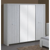Armoire contemporaine 4 portes chêne clair Melinor
