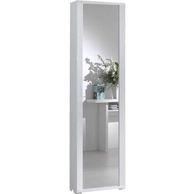 Armoire moderne en bois avec porte à miroir 7 étagères Kuopio