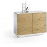 Meuble de rangement moderne 2 portes chêne/blanc Jenaro