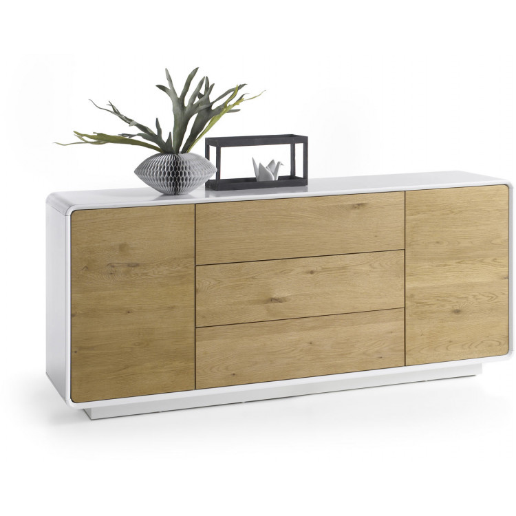 Buffet/bahut moderne chêne/blanc Jenaro