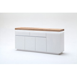 Buffet/bahut moderne 175 cm blanc/chêne Jordy