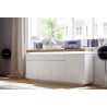 Buffet/bahut moderne 175 cm blanc/chêne Jordy