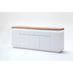 Buffet/bahut moderne 200 cm blanc/chêne Jordy