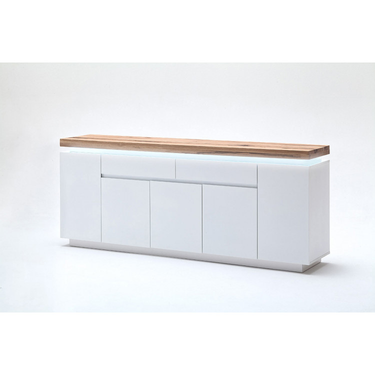 Buffet/bahut moderne 200 cm blanc/chêne Jordy