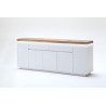 Buffet/bahut moderne 200 cm blanc/chêne Jordy