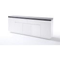 Buffet/bahut moderne blanc mat/béton 200 cm Romane