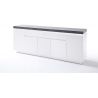 Buffet/bahut moderne blanc mat/béton 200 cm Romane