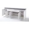 Buffet/bahut moderne blanc mat/béton 200 cm Romane